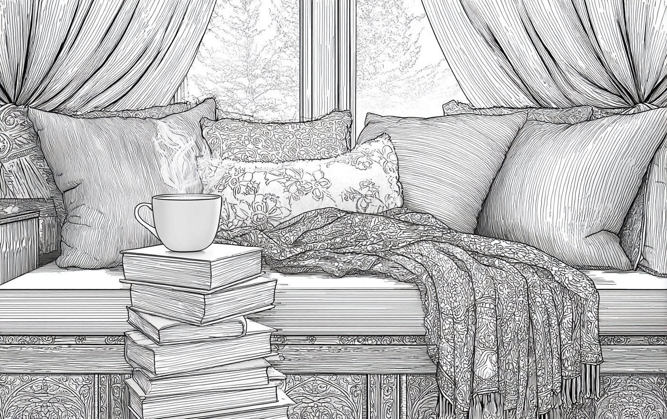 25 Cozy Autumn Coloring Pages for Adults 2 cozy autumn coloring