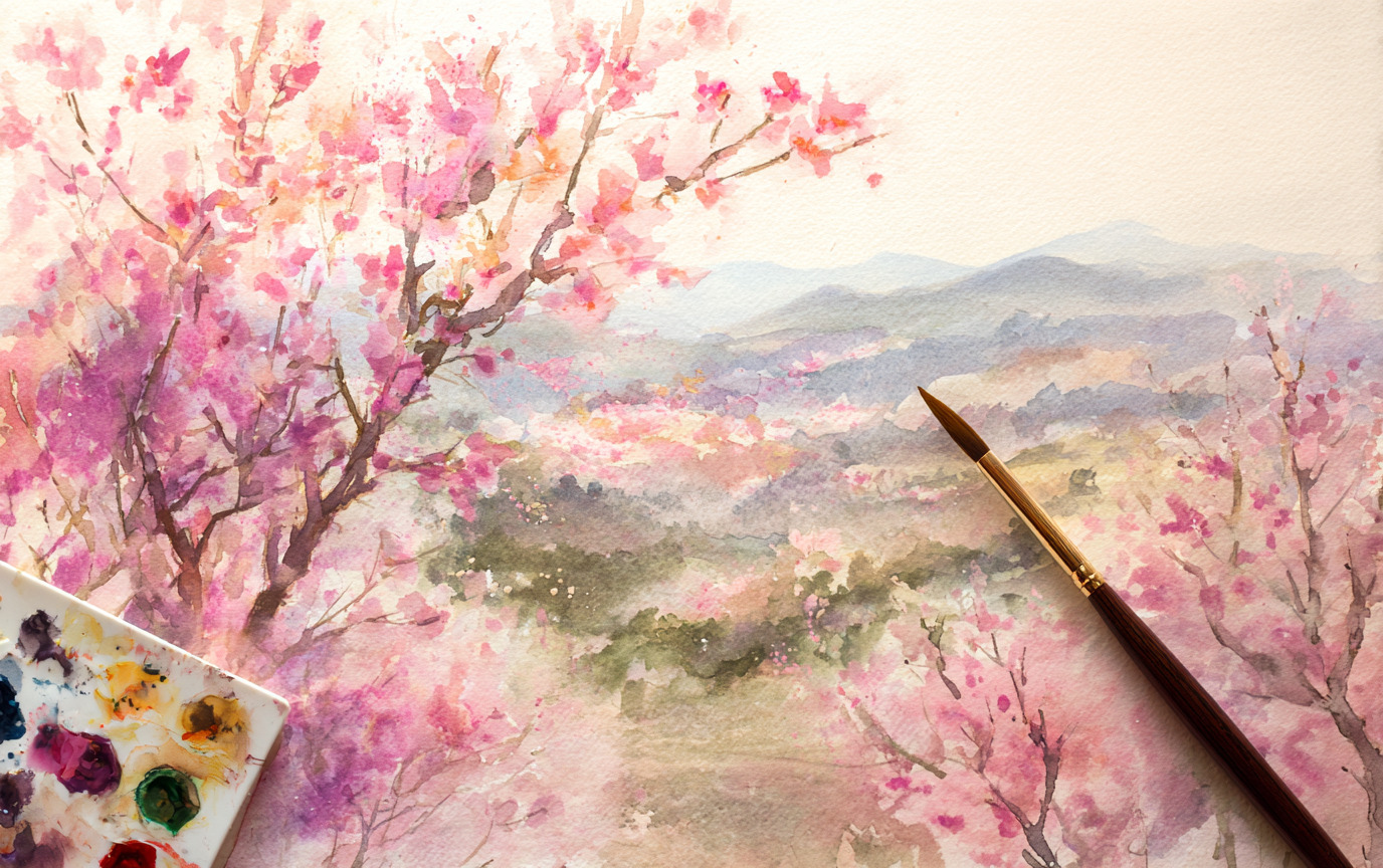 25 Dreamy Spring Watercolor Landscapes to Spark Creativity 3 dreamy spring watercolor