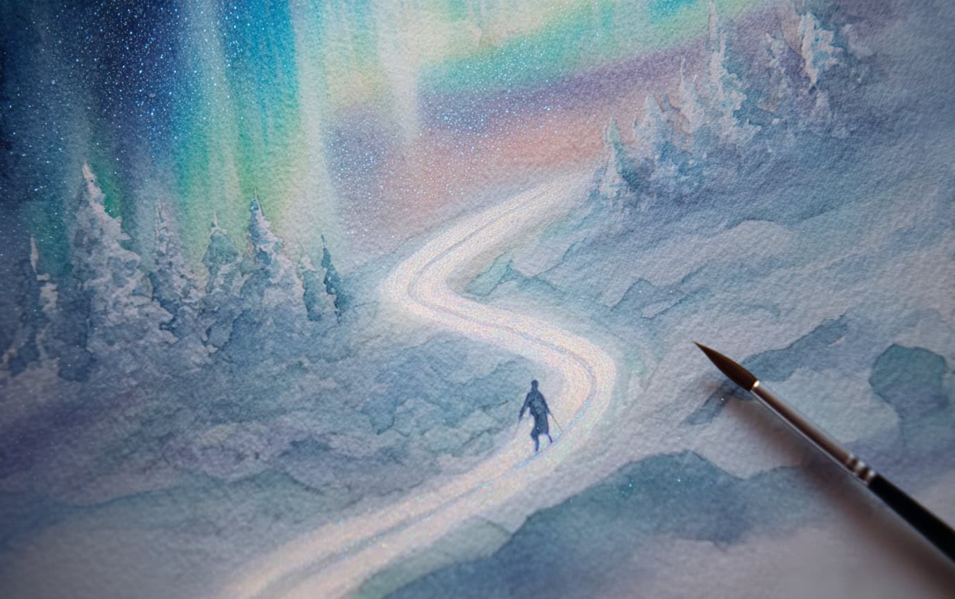 dreamy winter watercolor