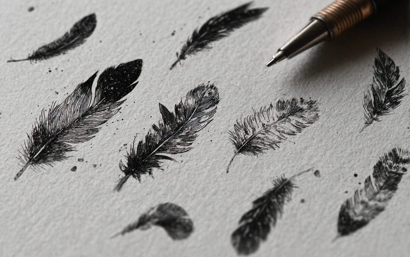 aesthetic pen sketch