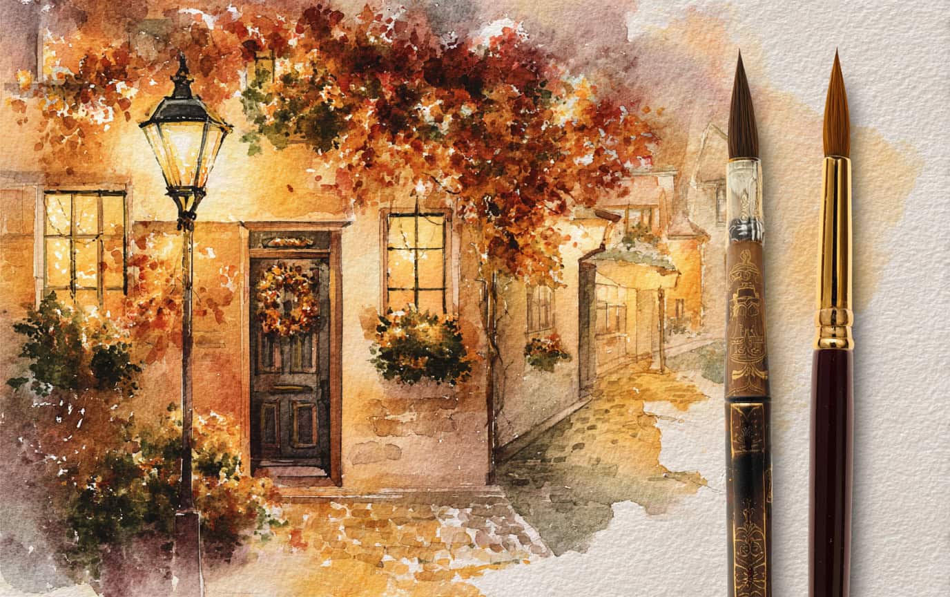 dreamy autumn village