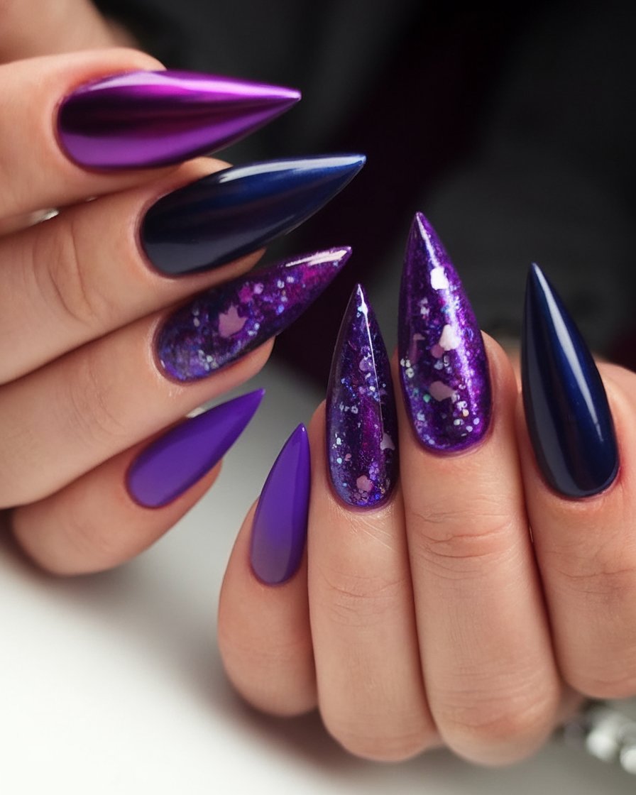 purple fall nails