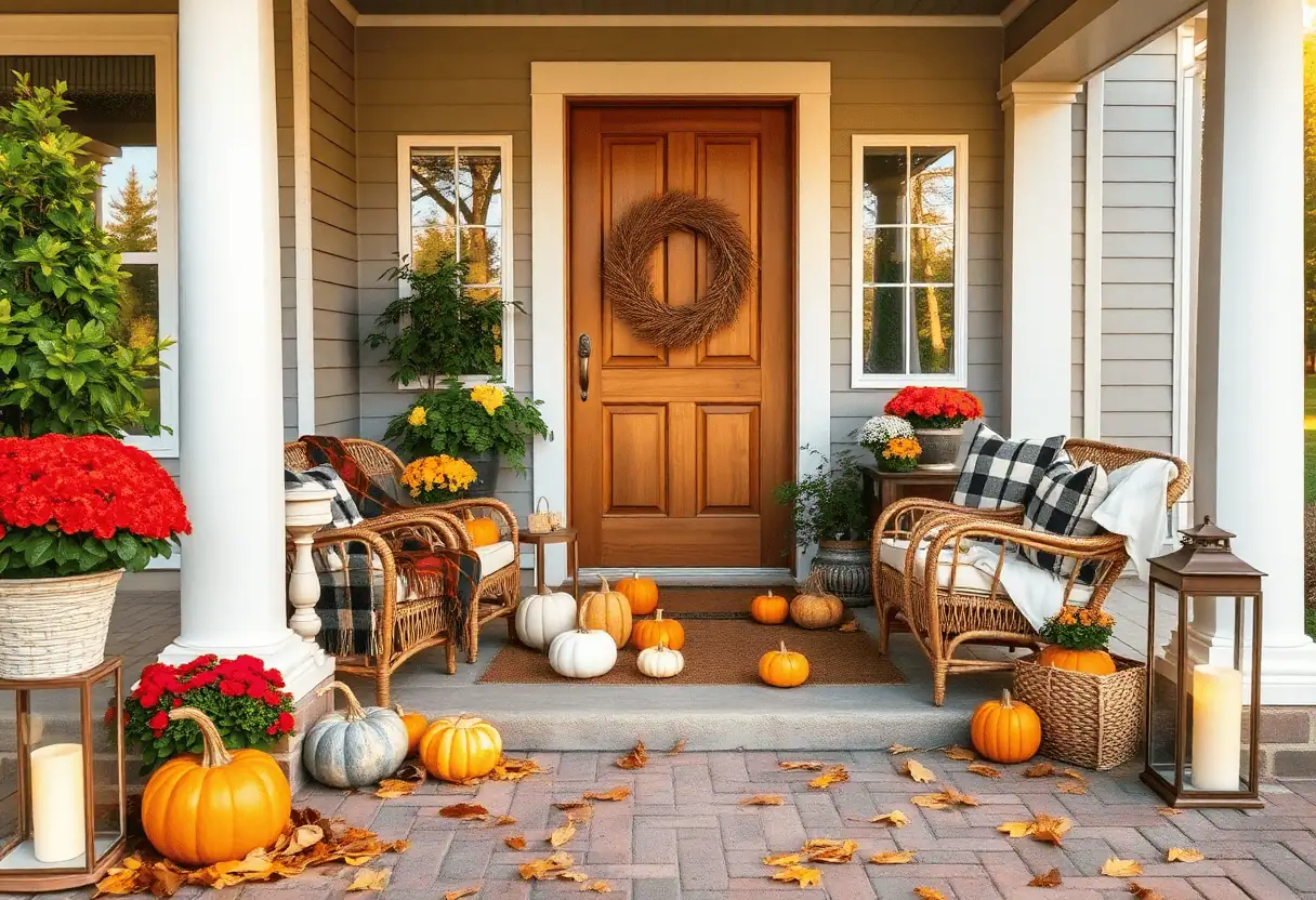 cozy fall porch