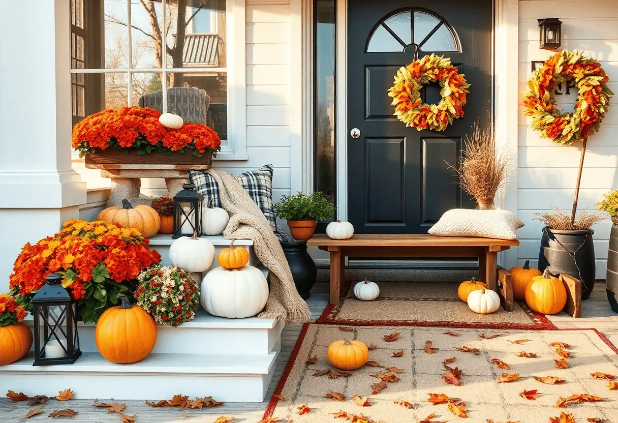 beautiful fall porch
