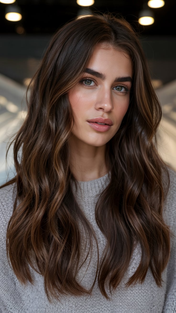 20 Winter Brunette Hair Color Ideas 2025-2026 for Stylish Women 3 winter brunette hair