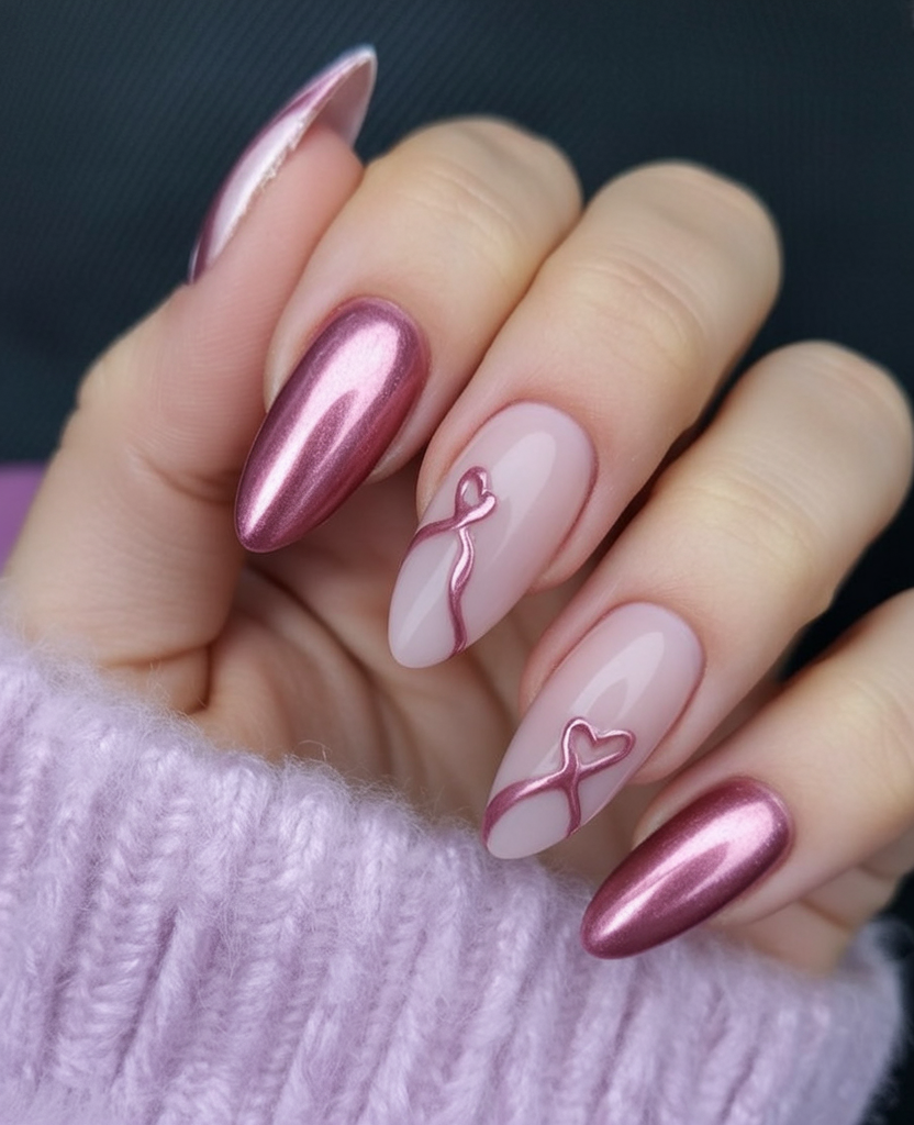 pink chrome nails