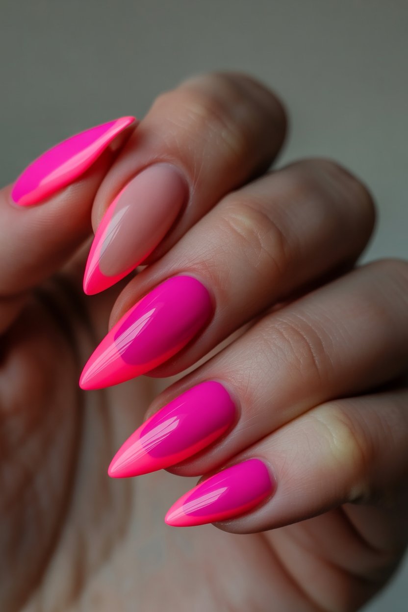 hot pink nails