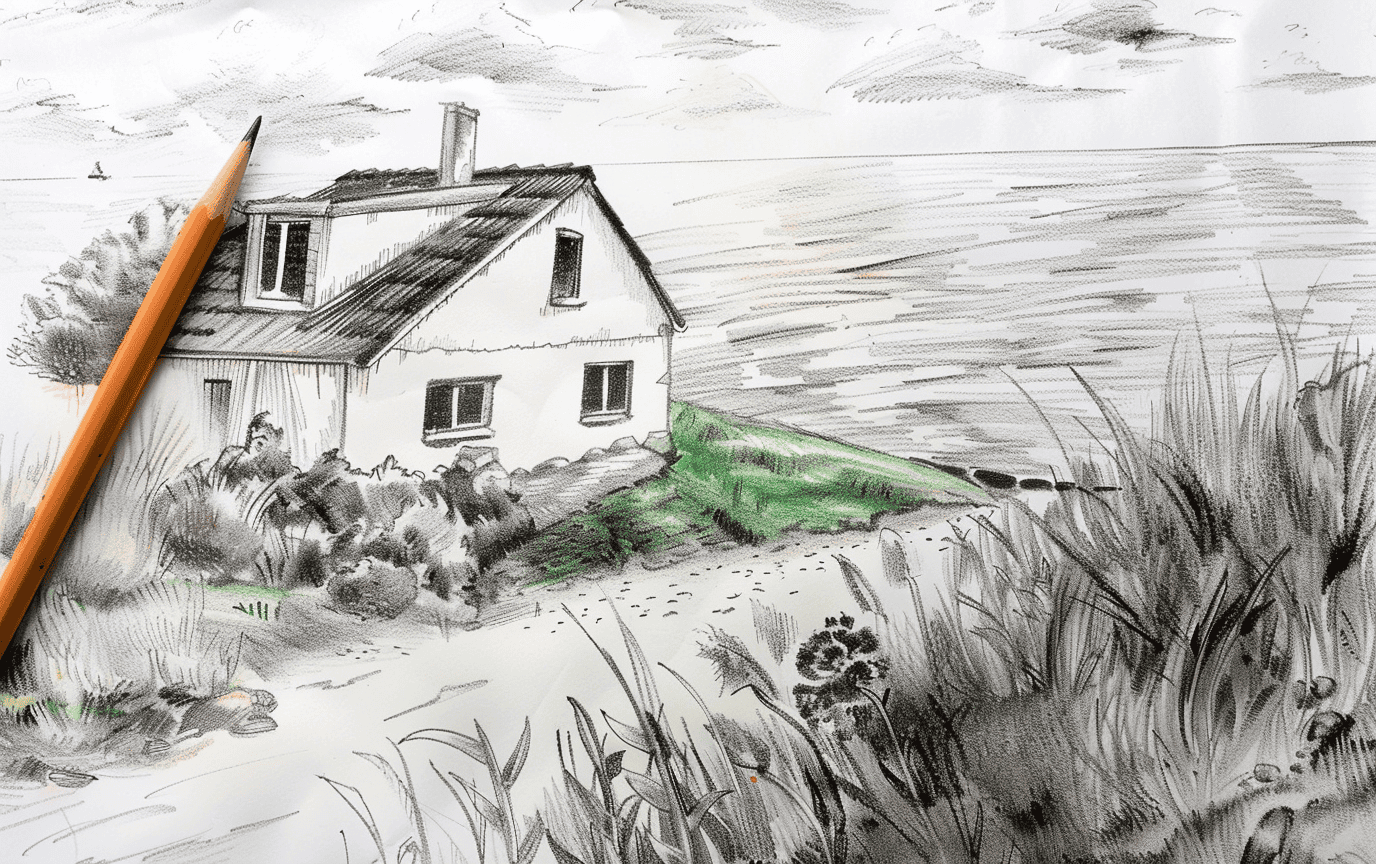 20 Charming Cottage Sketches for Cozy Vibes 4 charming cottage sketches