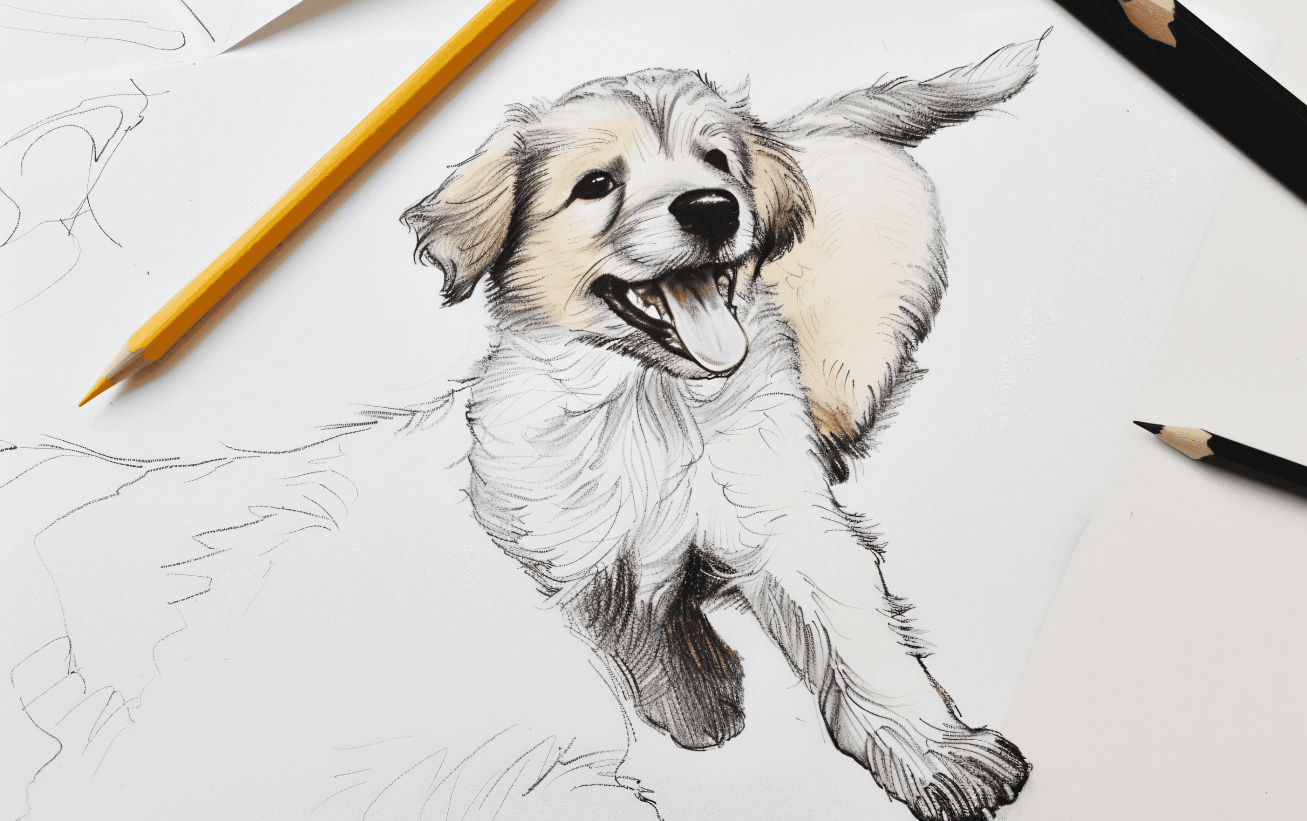 20 Playful Puppy Sketches to Melt Your Heart 5 playful puppy sketches