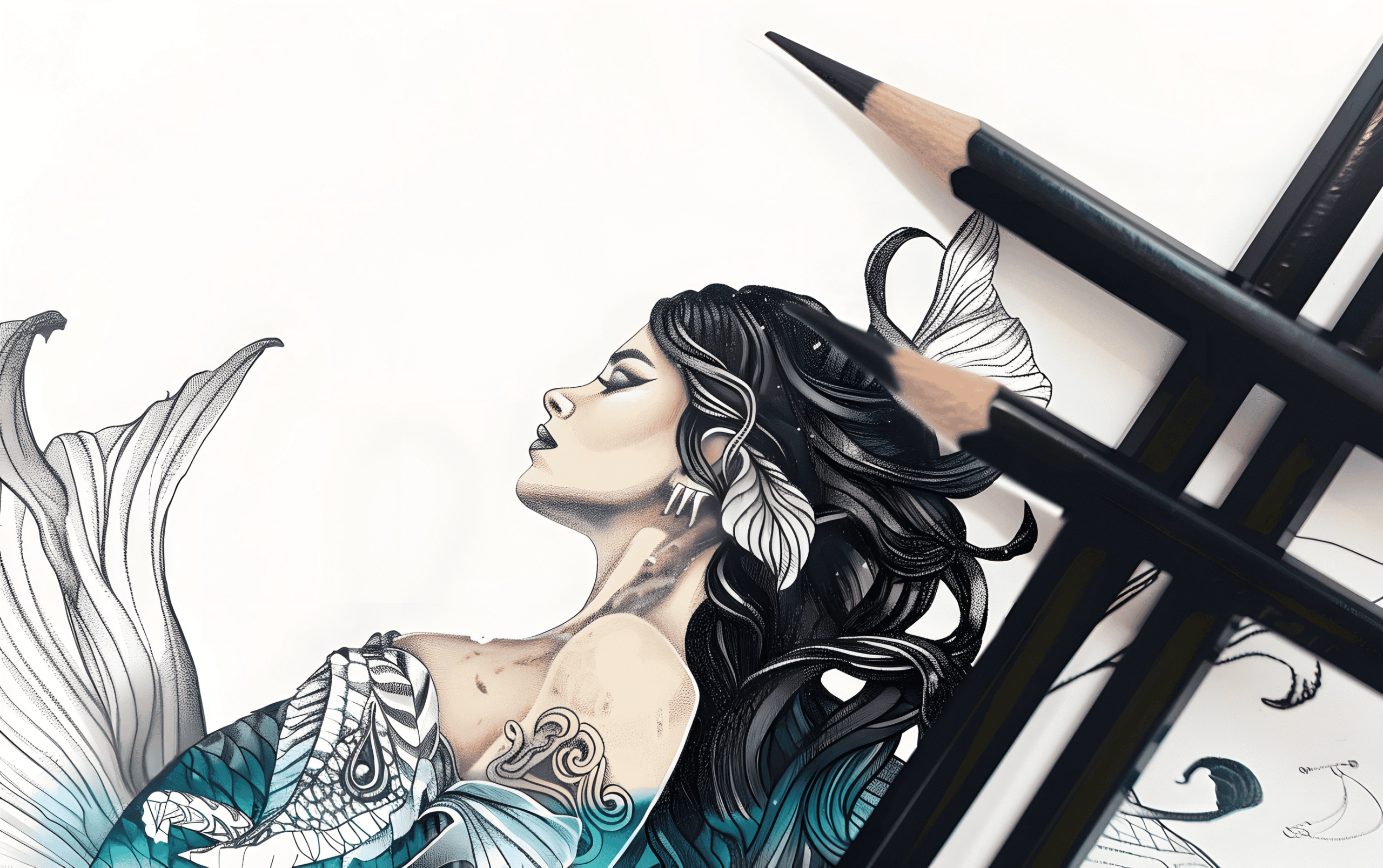 25 Enchanting Mermaid Drawing Ideas for Ocean Lovers 9 enchanting mermaid drawing