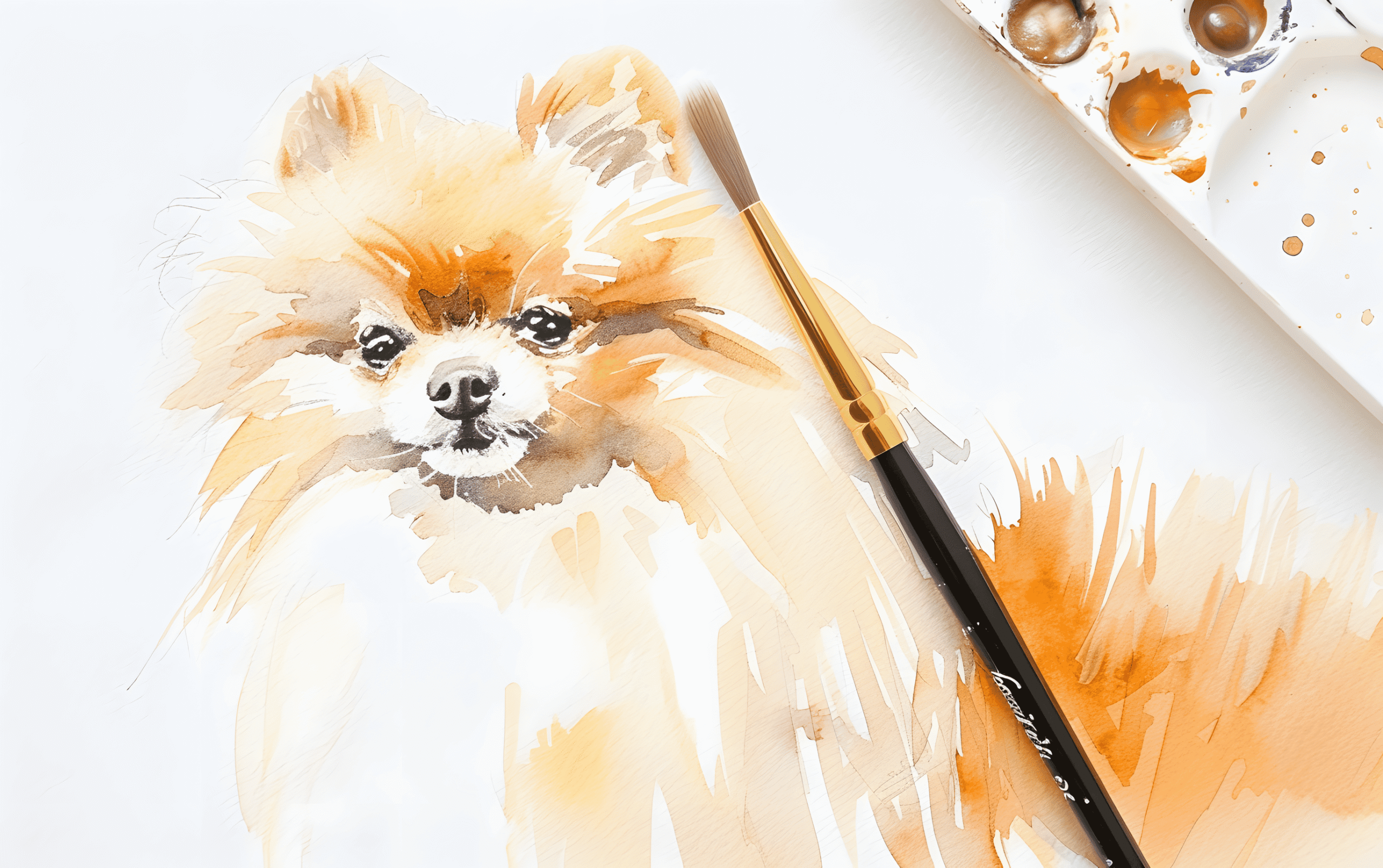 dog watercolor painting