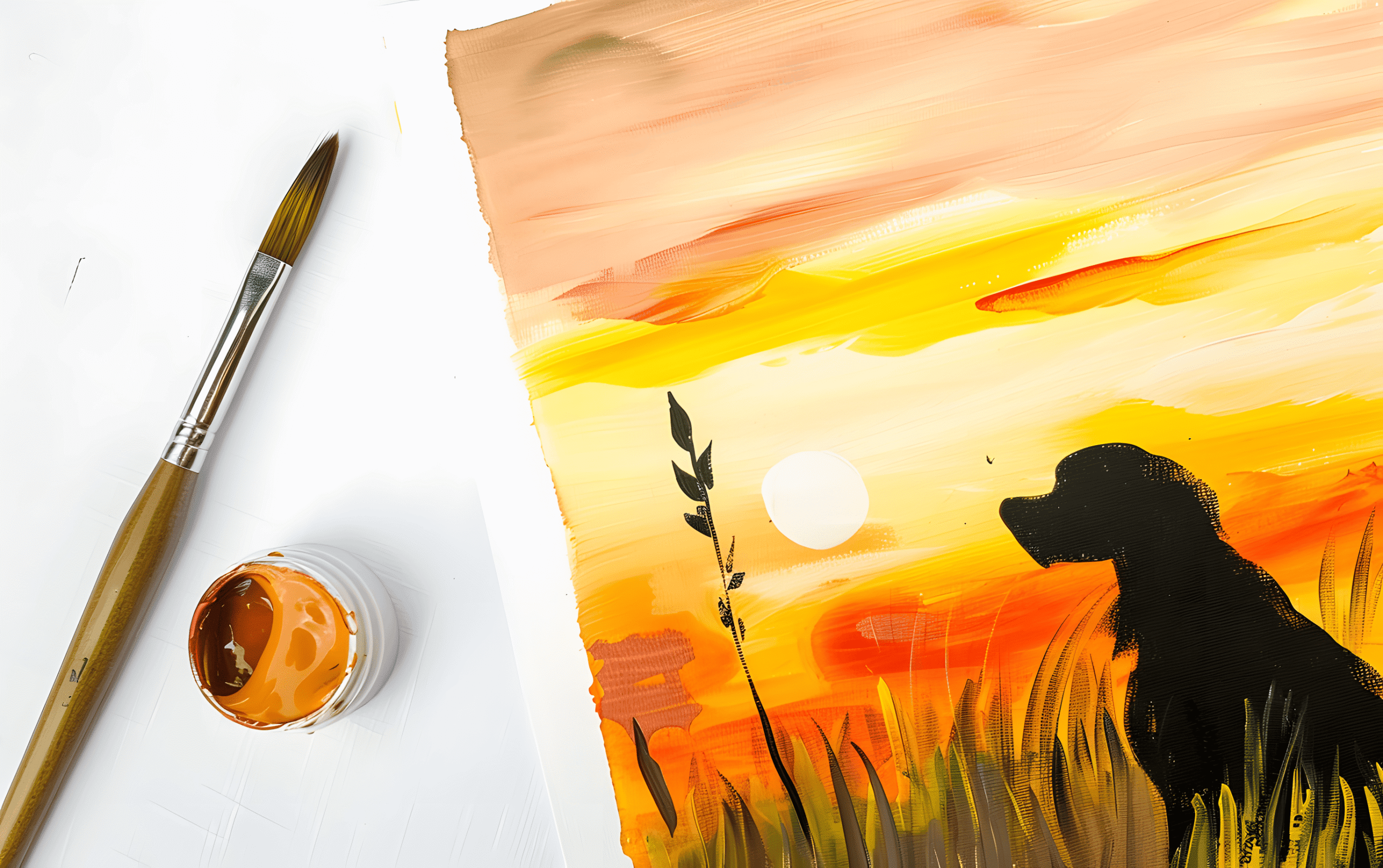 watercolor sunset painting