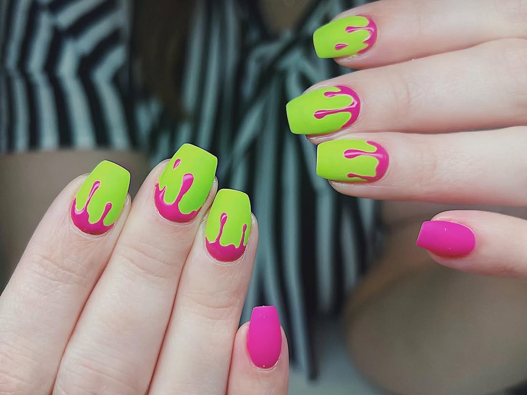 neon summer nails