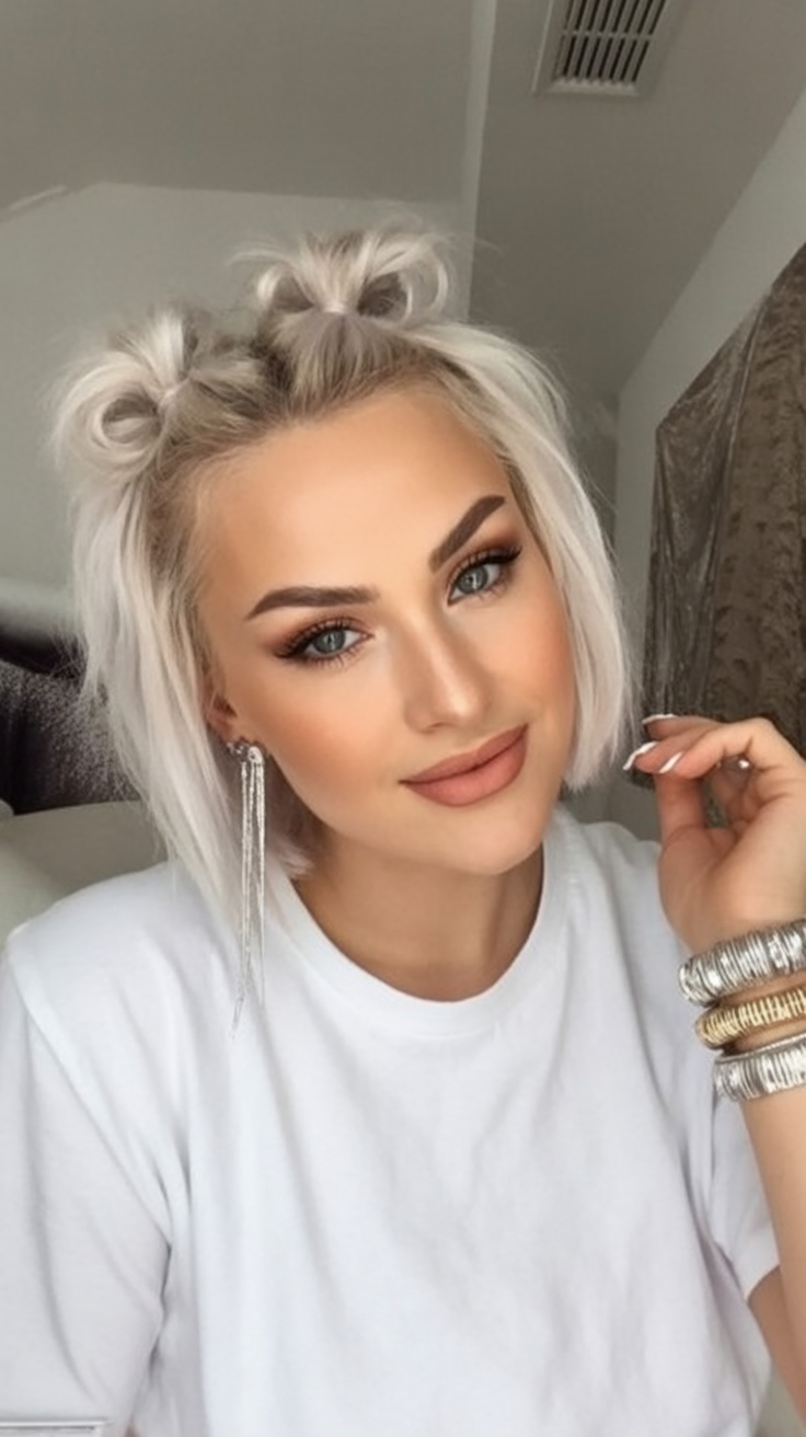 short hair updo
