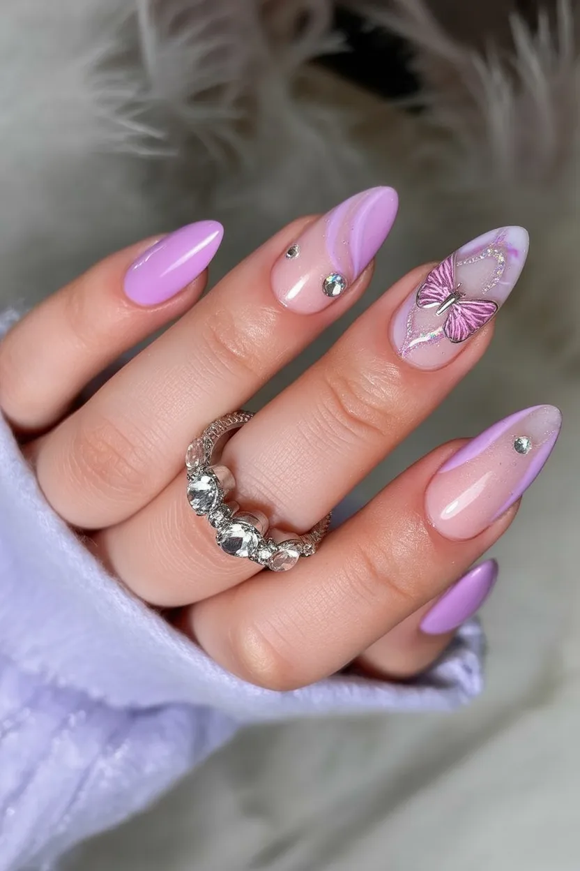 lavender spring nails