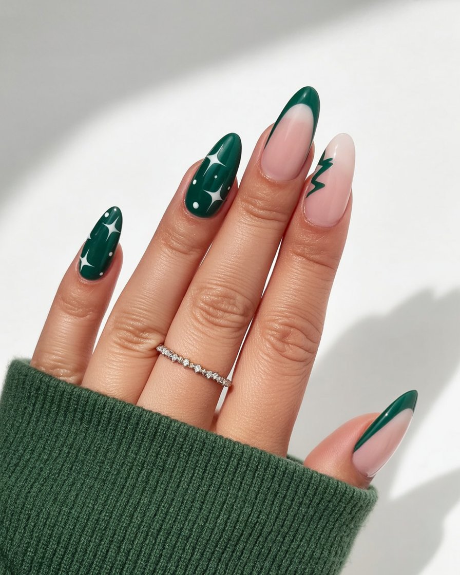 green winter nails