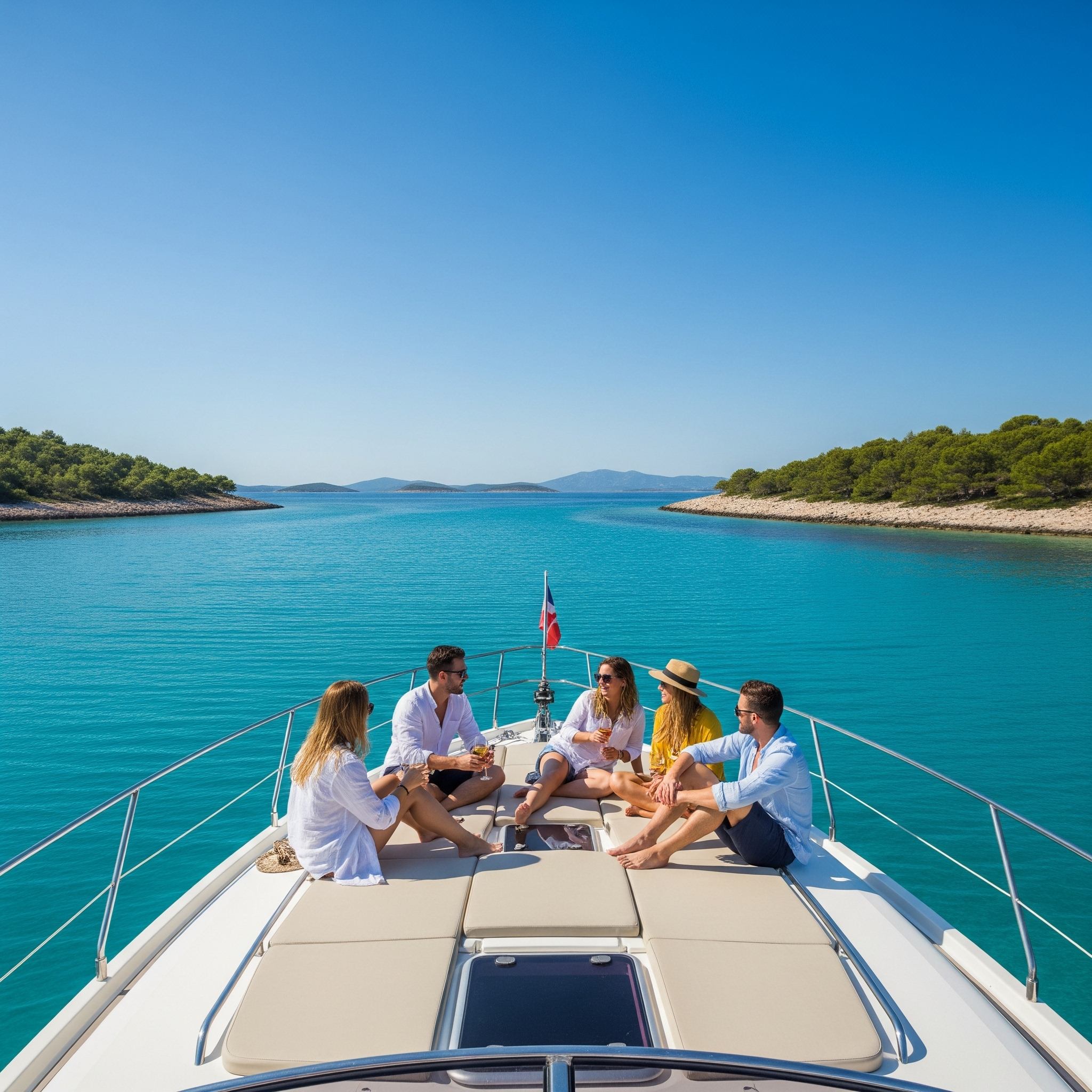rented yacht friends