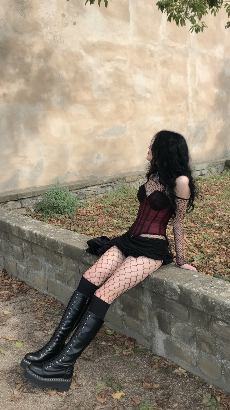 edgy gothic outfit