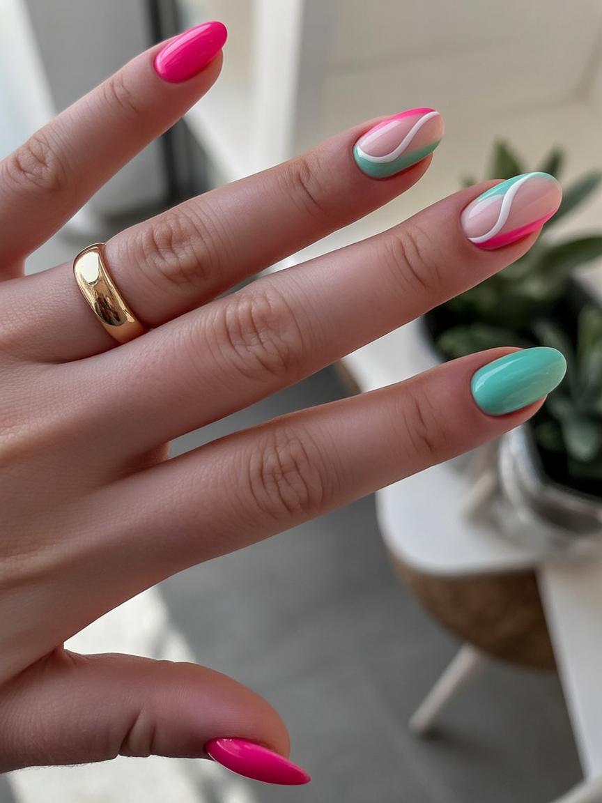pink spring nails