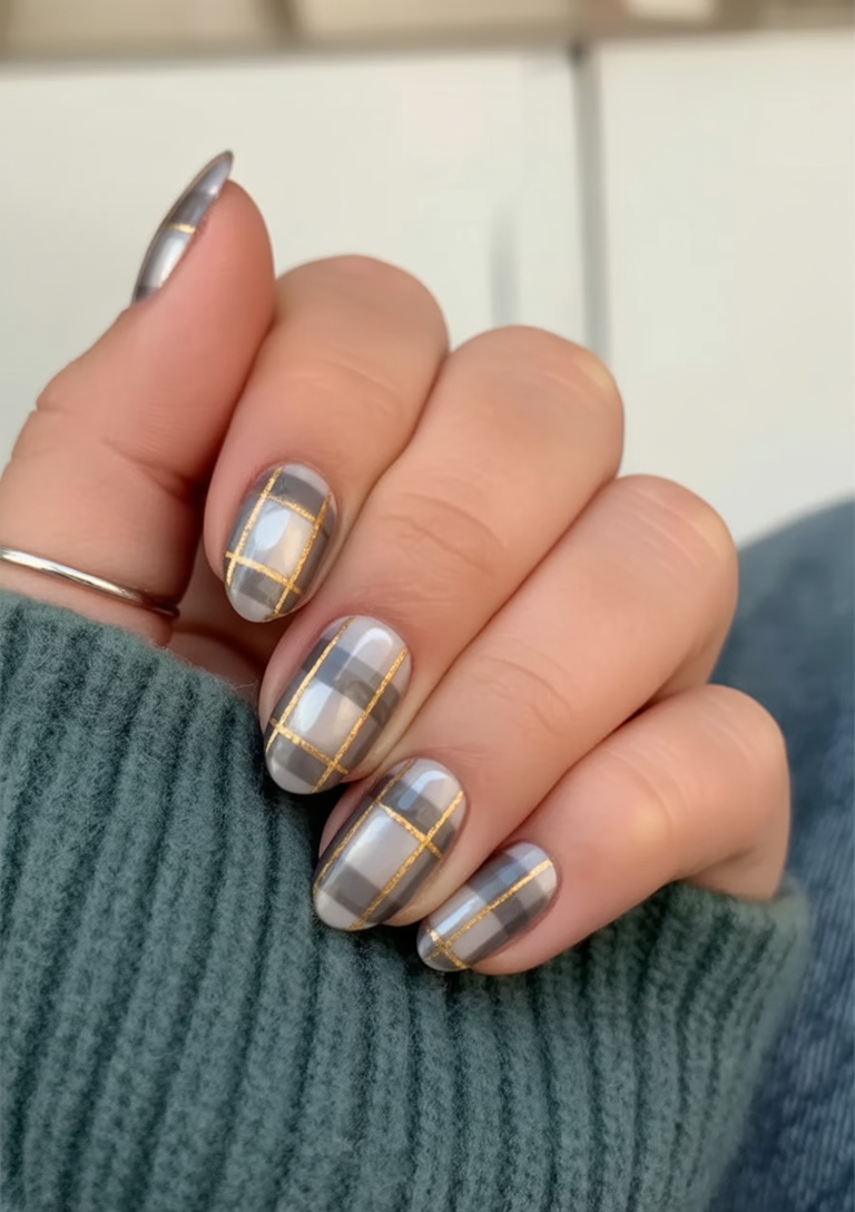 plaid nails ideas