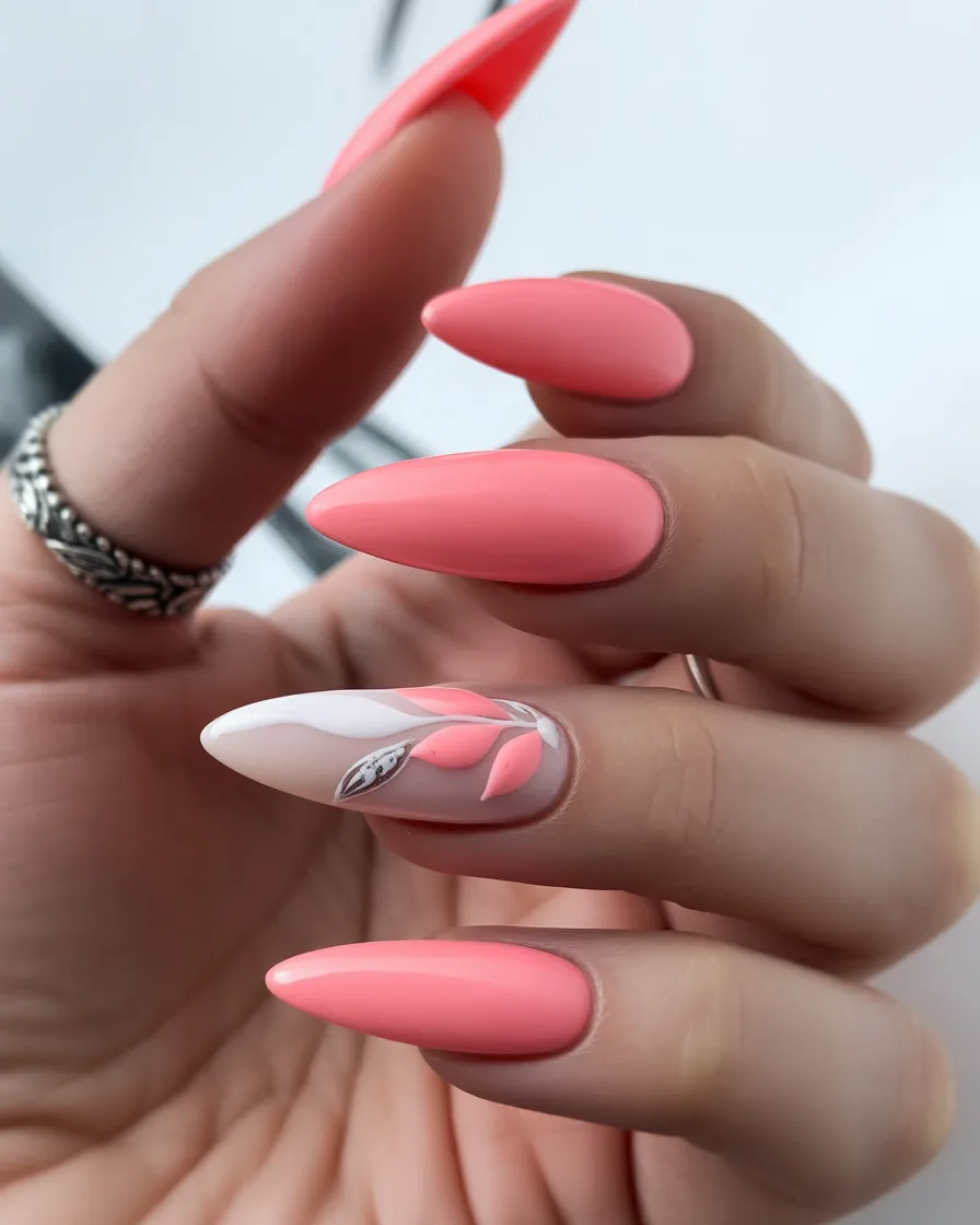 spring stiletto nails