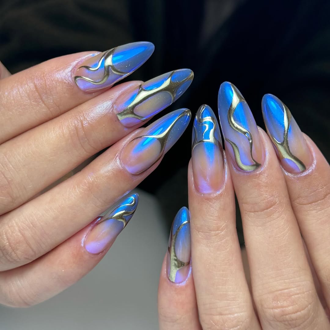 blue summer nails