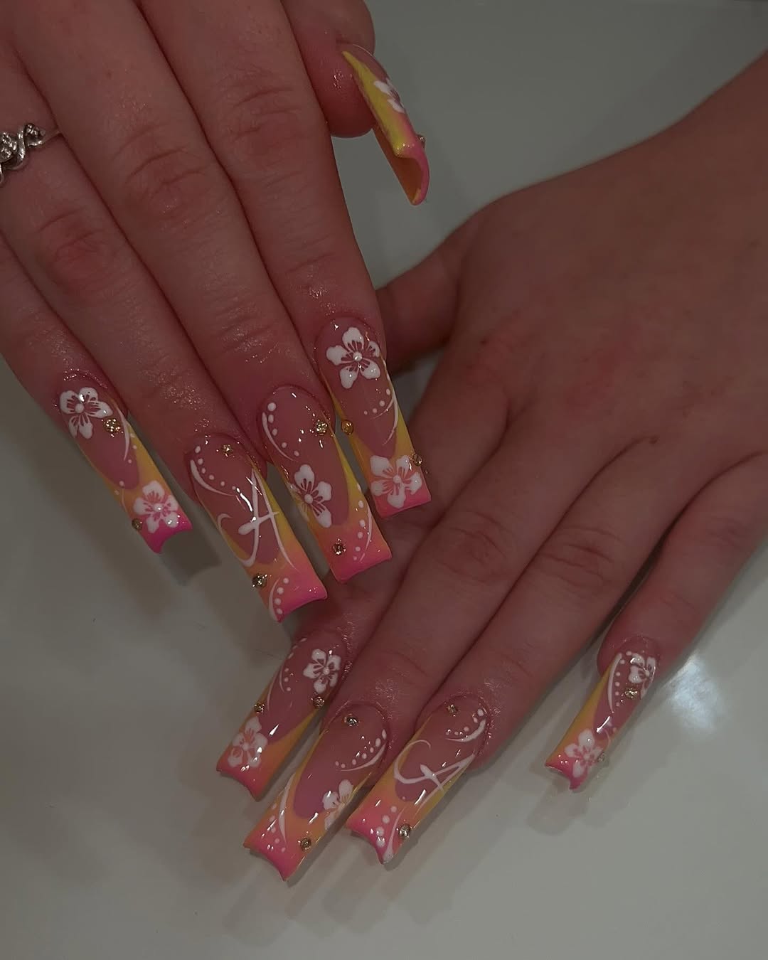 stunning summer acrylic